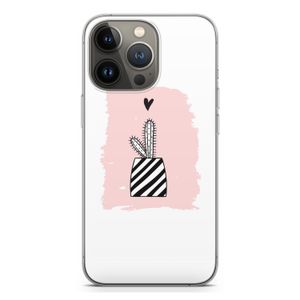 Zwart-wit cactus: iPhone 13 Pro Transparant Hoesje