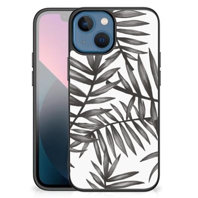 Apple iPhone 13 mini Bloemen Hoesje Leaves Grey