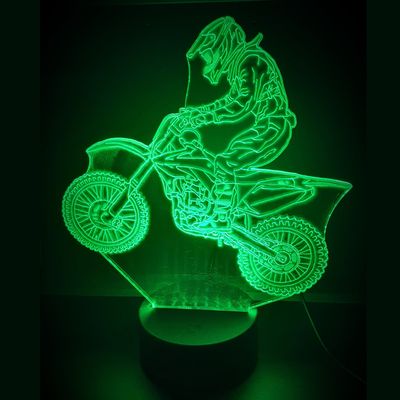 3D LED LAMP - CROSS MOTOR RIDER - Ontwerp-zelf.nl