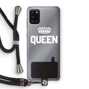 Queen zwart: Samsung Galaxy A31 Transparant Hoesje met koord
