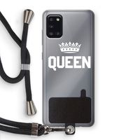 Queen zwart: Samsung Galaxy A31 Transparant Hoesje met koord