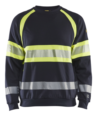 Blåkläder Multinorm Sweatshirt 34591762 | Marine/High-Vis Geel | Maat L - 7330509726006