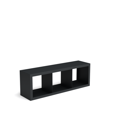 Beltza zwarte houtopslag onderverdeling 3 vakken 1500x385x500 mm - Geroba