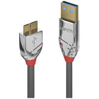 LINDY USB-kabel USB 3.2 Gen1 (USB 3.0 / USB 3.1 Gen1) USB-A stekker, USB-micro-B 3.0 stekker 1.00 m Grijs 36657