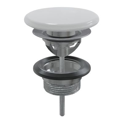 Afvoerplug Xenz Rosa | 5/4" | Click waste | Keramiek | Rond | Wit