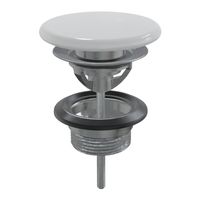 Afvoerplug Xenz Rosa | 5/4" | Click waste | Keramiek | Rond | Wit
