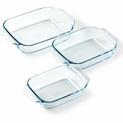 Set met ovenschalen Pyrex Transparant 3 Onderdelen