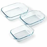 Set met ovenschalen Pyrex Transparant 3 Onderdelen