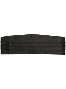 Corneliani cummerbund satiné à design plissé - Noir