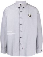 AAPE BY *A BATHING APE® chemise boutonnée à patch logo - Gris - thumbnail