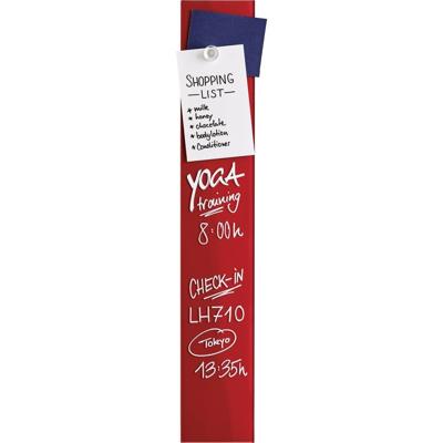 magnetoplan 13400006 Glazen magneetbord (b x h) 100 mm x 600 mm Rood