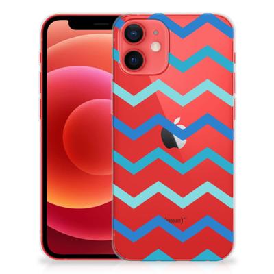 iPhone 12 Mini | TPU bumper | Zigzag Blauw