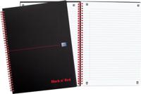 Oxford BLACK N&apos; RED spiraalblok karton, 140 bladzijden ft A4, gelijnd