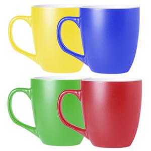 Koffie mokken/bekers Artista - 8x - keramiek - met oor - multi kleuren - 440 ml - stijlvolle vorm