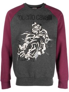 Roberto Cavalli sweat imprimé à col rond - Gris