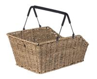 Basil cento rattan look multi - fietsmand - achterop - lichtbruin