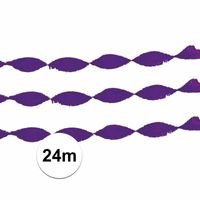 Crepe papier slinger paars 24 meter   -
