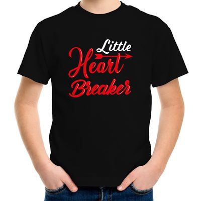 Little heartbreaker / Kleine hartenbreker cadeau t-shirt zwart voor kinderen