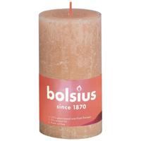 Bolsius rustiek stompkaars 130/68 roze