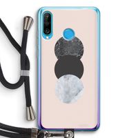 Marmeren cirkels: Huawei P30 Lite Transparant Hoesje met koord