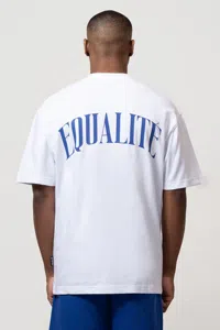 Equalité Oliver Oversized T-Shirt Heren Wit/Blauw - Maat XXS - Kleur: WitBlauw | Soccerfanshop