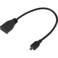 SpeaKa Professional SP-7870588 HDMI Adapter [1x HDMI-stekker D micro - 1x HDMI-bus] Zwart Vergulde steekcontacten 20.00 cm - thumbnail