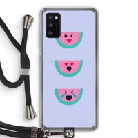 Smiley watermeloen: Samsung Galaxy A41 Transparant Hoesje met koord