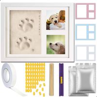 AWEMOZ Fotolijst Kleiafdruk - Gipsafdruk - Pootafdruk Hond - Puppy Speelgoed - 3D Collage - 54 Extra Letters - thumbnail