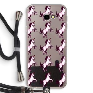 Musketon Unicorn: Samsung Galaxy J4 Plus Transparant Hoesje met koord