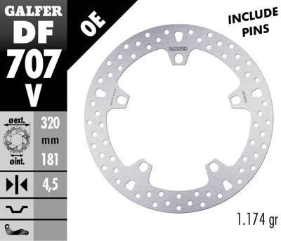 GALFER remschijf "df707 rotor galfet df707 type v rigid