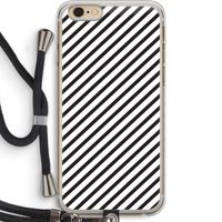 Strepen zwart-wit: iPhone 6 PLUS / 6S PLUS Transparant Hoesje met koord