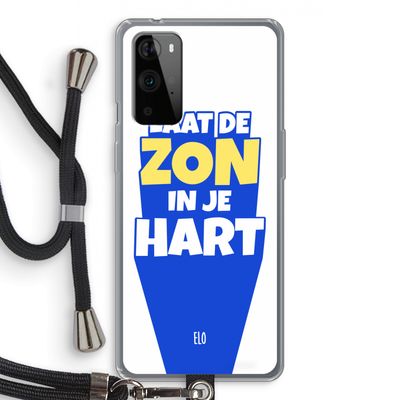 Laat de zon in je hart: OnePlus 9 Pro Transparant Hoesje met koord