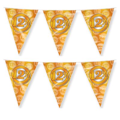 Jubileum 12,5 jaar getrouwd vlaggetjes - 2x - 10m - folie - dubbelzijdig