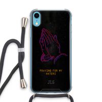 Praying For My Haters: iPhone XR Transparant Hoesje met koord