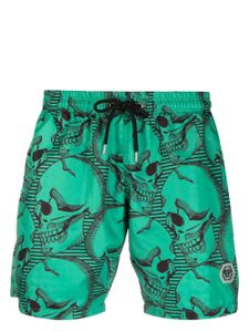 Philipp Plein skull-print swim shorts - Vert