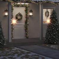 VidaXL Kerstlamp met grondpin en led inklapbaar 57 cm wit
