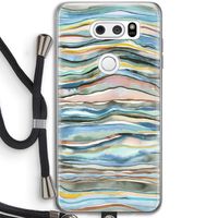 Watercolor Agate: LG V30 Transparant Hoesje met koord