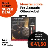 Monster Cable Acoustic Gitaarkabel 3.65 Meter Recht/Haakse Pluggen 600557 - Aanbieding