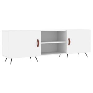 The Living Store Televisiekast - Trendy Design - 150 x 30 x 50 cm - Wit - Bewerkt Hout en IJzer