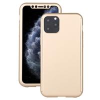 Voor iPhone 11 Pro schokbestendige PC volledige dekking beschermhoes met gehard glas film (goud)