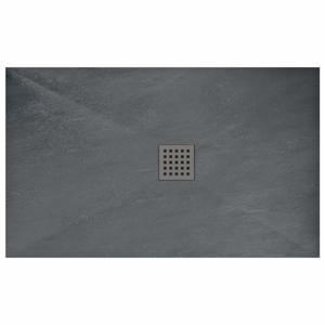 Douchebak REA Grey rock | 80x120x3.5 cm | Incl.Afvoersifon | Acryl | Rechthoek | Grijs mat