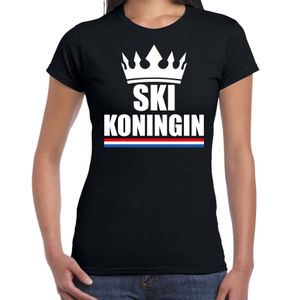 Ski koningin apres ski t-shirt zwart dames - Sport / hobby shirts