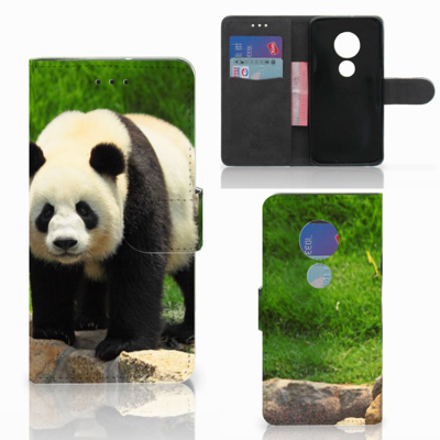 Motorola Moto G7 Play | Telefoonhoesje | Met pasjeshouder | Panda