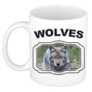 Dieren liefhebber wolf mok 300 ml - wolven beker