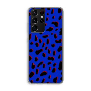 Blue Leopard: Samsung Galaxy S21 Ultra Transparant Hoesje
