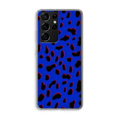 Blue Leopard: Samsung Galaxy S21 Ultra Transparant Hoesje