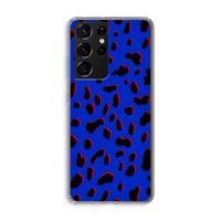 Blue Leopard: Samsung Galaxy S21 Ultra Transparant Hoesje