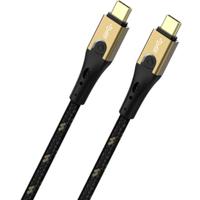 Oehlbach USB-kabel USB 3.2 Gen2 (USB 3.1 Gen2) USB-C stekker, USB-C stekker 0.50 m Zwart/goud D1C9530 - thumbnail