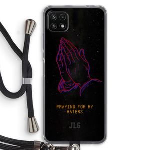 Praying For My Haters: Samsung Galaxy A22 5G Transparant Hoesje met koord