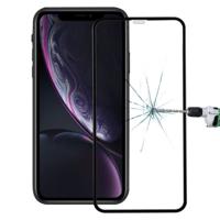 9H anti-vingerafdruk Plasma volledige scherm Carbon Fiber zachte randen getemperd glas Film voor iPhone XR (zwart)